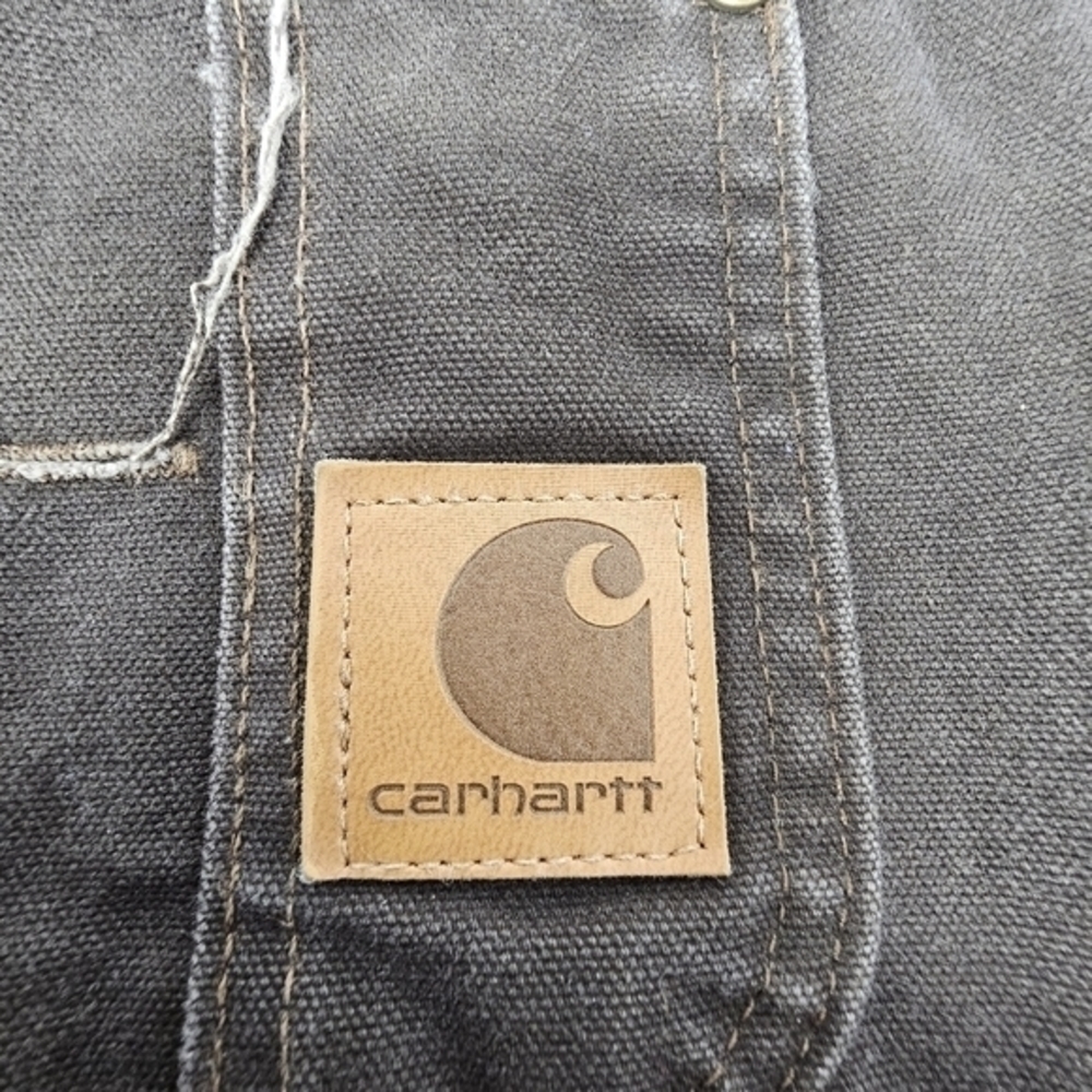 Carhartt Bibs‎ Overalls Quilt Insulated Duck Sandstone Men 42x32 R27- NOTE - Picture 15 of 16